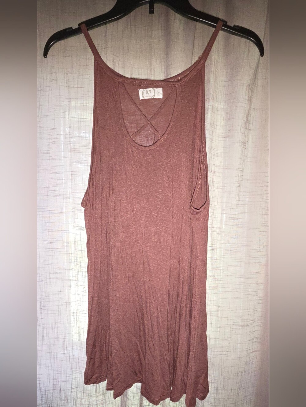 Maurices dusty mauve crisscross back tank top